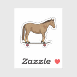 Paarden als Skater op skateboard Sticker