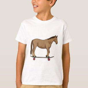Paarden als Skater op skateboard T-shirt
