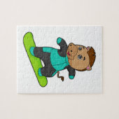 Paarden als Snowboarder met Snowboard Legpuzzel (Horizontaal)