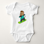 Paarden als Snowboarder met Snowboard Romper (Voorkant)