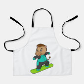 Paarden als Snowboarder met Snowboard Schort (Voorkant)