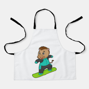 Paarden als Snowboarder met Snowboard Schort