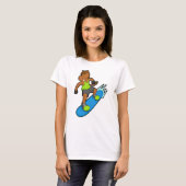 Paarden als Snowboarder met Snowboard T-shirt (Voorkant volledig)