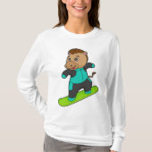 Paarden als Snowboarder met Snowboard T-shirt (Voorkant)
