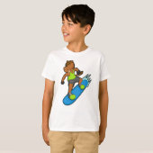 Paarden als Snowboarder met Snowboard T-shirt (Voorkant volledig)