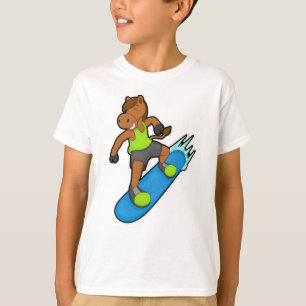 Paarden als Snowboarder met Snowboard T-shirt
