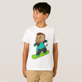 Paarden als Snowboarder met Snowboard T-shirt (Voorkant volledig)