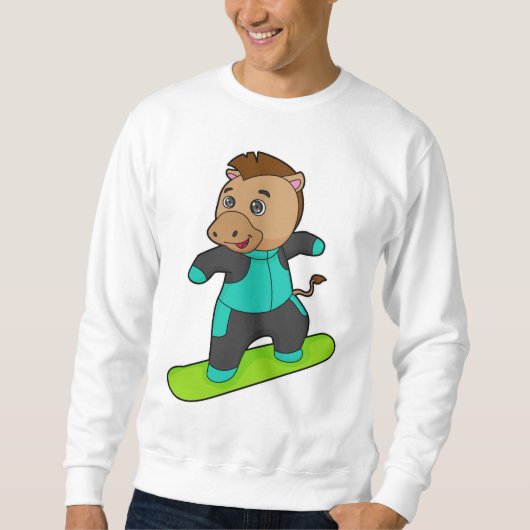 Paarden als Snowboarder met Snowboard Trui (Voorkant)