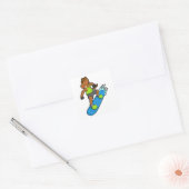 Paarden als Snowboarder met Snowboard Vierkante Sticker (Envelop)