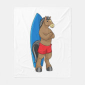 Paarden als Surfer met surfbord Fleece Deken (Voorkant)