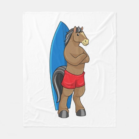 Paarden als Surfer met surfbord Fleece Deken (Voorkant)