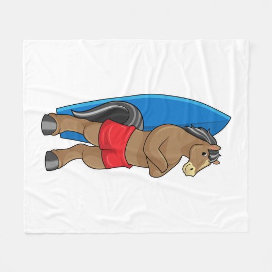 Paarden als Surfer met surfbord Fleece Deken (Voorkant (Horizontaal))