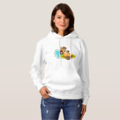 Paarden als Surfer met surfbord Hoodie (Voorkant volledig)