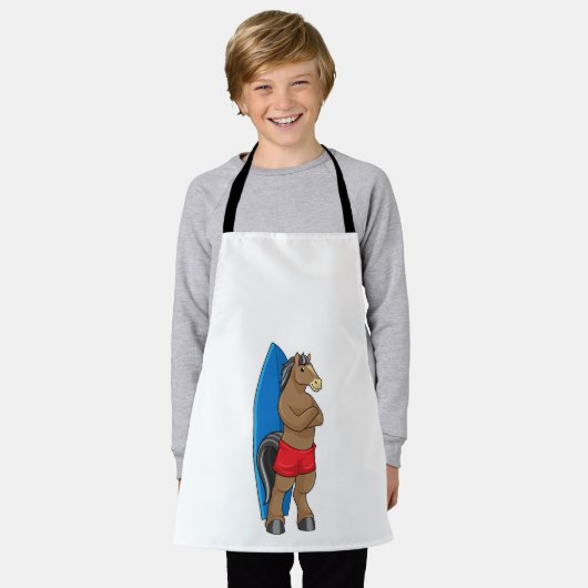 Paarden als Surfer met surfbord Schort (Gedragen)