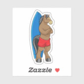 Paarden als Surfer met surfbord Sticker (Vel)