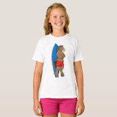 Paarden als Surfer met surfbord T-shirt (Voorkant volledig)