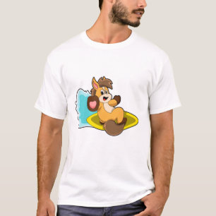Paarden als Surfer met surfbord T-shirt