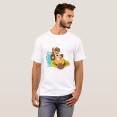 Paarden als Surfer met surfbord T-shirt (Voorkant volledig)