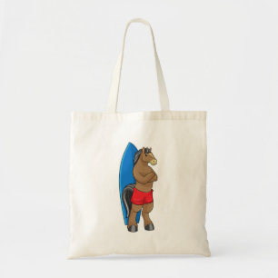 Paarden als Surfer met surfbord Tote Bag