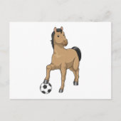 Paarden als Voetbalspeler met Voetbal Briefkaart (Voorkant)