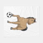 Paarden als Voetbalspeler met Voetbal Fleece Deken (Voorkant (Horizontaal))