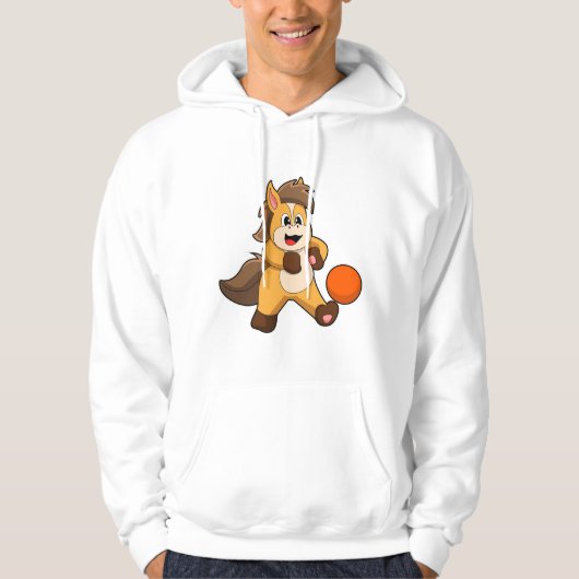 Paarden als Voetbalspeler met Voetbal Hoodie (Voorkant)