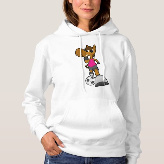 Paarden als Voetbalspeler met Voetbal Hoodie (Voorkant)