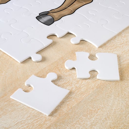 Paarden als Voetbalspeler met Voetbal Legpuzzel (Zijkant)