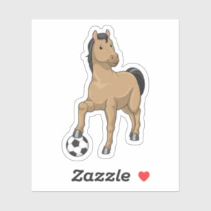 Paarden als Voetbalspeler met Voetbal Sticker