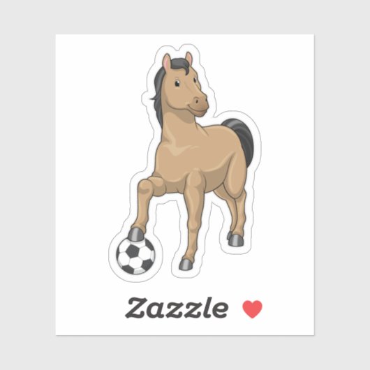 Paarden als Voetbalspeler met Voetbal Sticker (Vel)