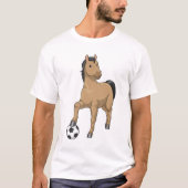 Paarden als Voetbalspeler met Voetbal T-shirt (Voorkant)