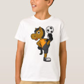 Paarden als Voetbalspeler met Voetbal T-shirt (Voorkant)