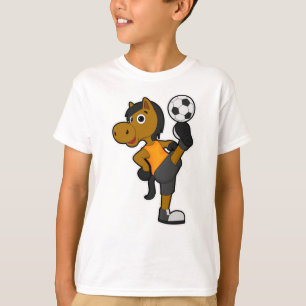 Paarden als Voetbalspeler met Voetbal T-shirt