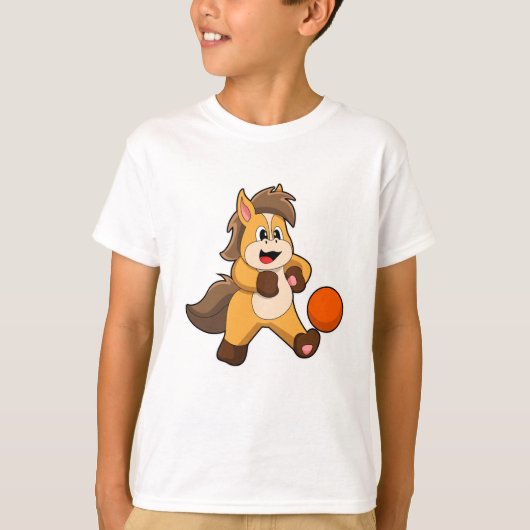 Paarden als Voetbalspeler met Voetbal T-shirt (Voorkant)