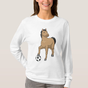 Paarden als Voetbalspeler met Voetbal T-shirt