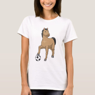 Paarden als Voetbalspeler met Voetbal T-shirt