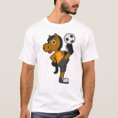 Paarden als Voetbalspeler met Voetbal T-shirt (Voorkant)