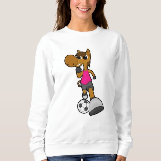 Paarden als Voetbalspeler met Voetbal Trui (Voorkant)