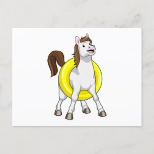 Paarden als zwemmer met Lifebouy Briefkaart