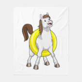 Paarden als zwemmer met Lifebouy Fleece Deken (Voorkant)