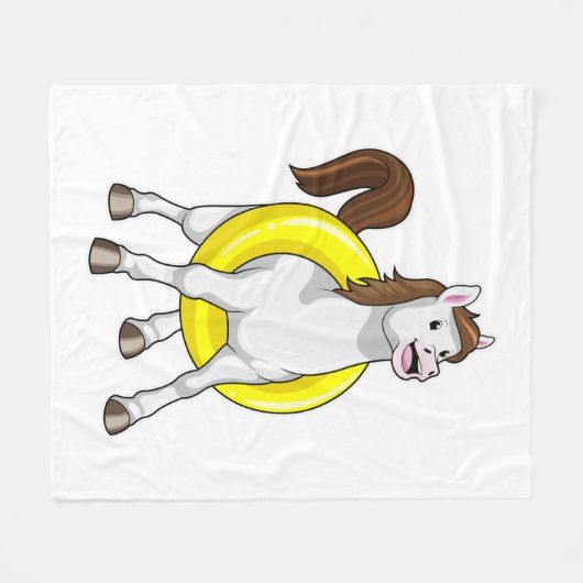 Paarden als zwemmer met Lifebouy Fleece Deken (Voorkant (Horizontaal))