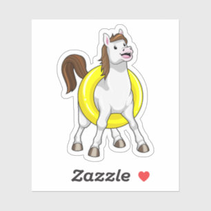 Paarden als zwemmer met Lifebouy Sticker