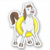 Paarden als zwemmer met Lifebouy Sticker (Voorkant)
