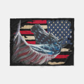 Paarden Amerika Vlag 4 juli Onafhankelijkheidsdag  Fleece Deken (Voorkant (Horizontaal))