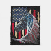 Paarden Amerika Vlag 4 juli Onafhankelijkheidsdag  Fleece Deken (Voorkant)