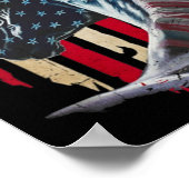 Paarden Amerika Vlag 4 juli Onafhankelijkheidsdag Poster (Hoek)