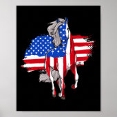 Paarden Amerika vlag 4e juli onafhankelijkheidsdag Poster (Voorkant)