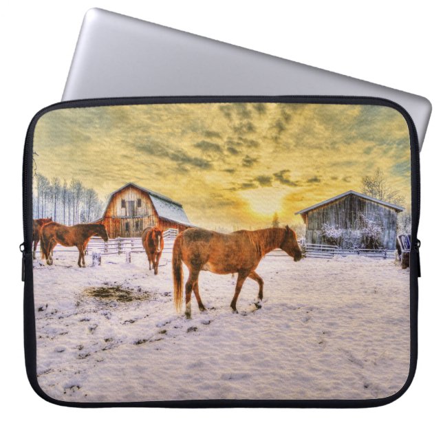 Paarden - Amerikaans Western thema Laptop Sleeve (Voorkant)