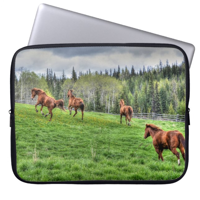 Paarden - Amerikaans Western thema Laptop Sleeve (Voorkant)