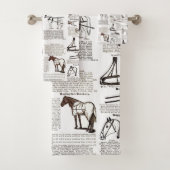 Paarden Antiek Adverteren krantenkunst Bad Handdoek (Insitu)